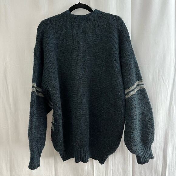 Vintage Men's Baggy Patterned Knit Crewneck Sweater Size Large - Picture 5 of 7